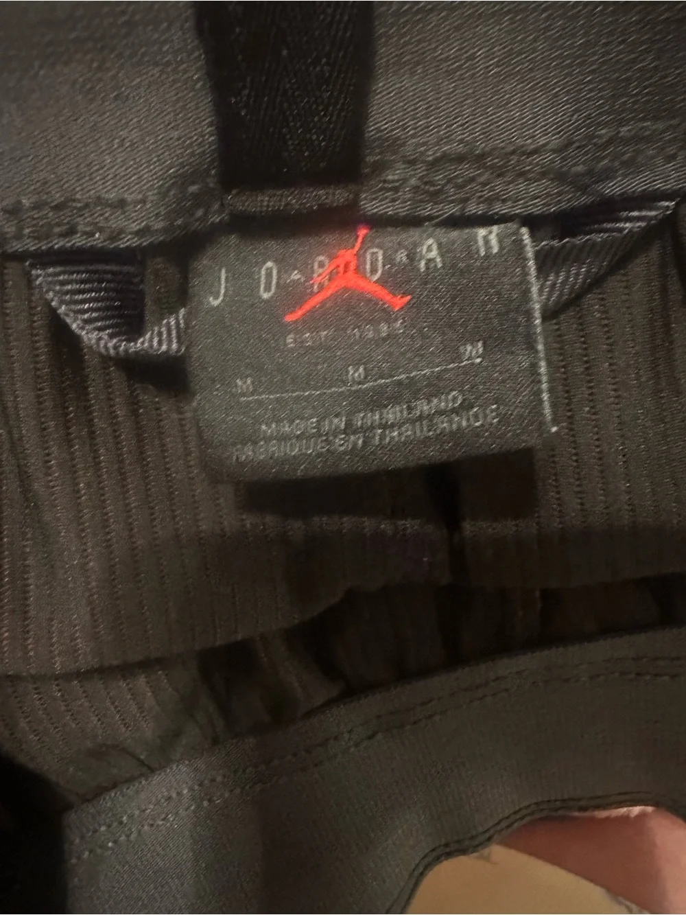 Jordan Black Athletic Layered Training Shorts with Red Underlayer
